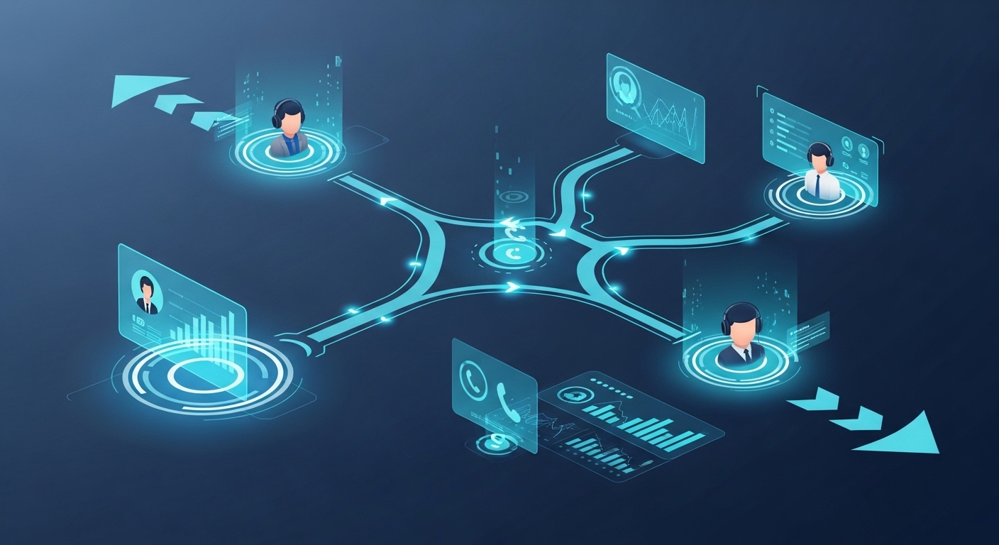 Flowchart call routing illustration